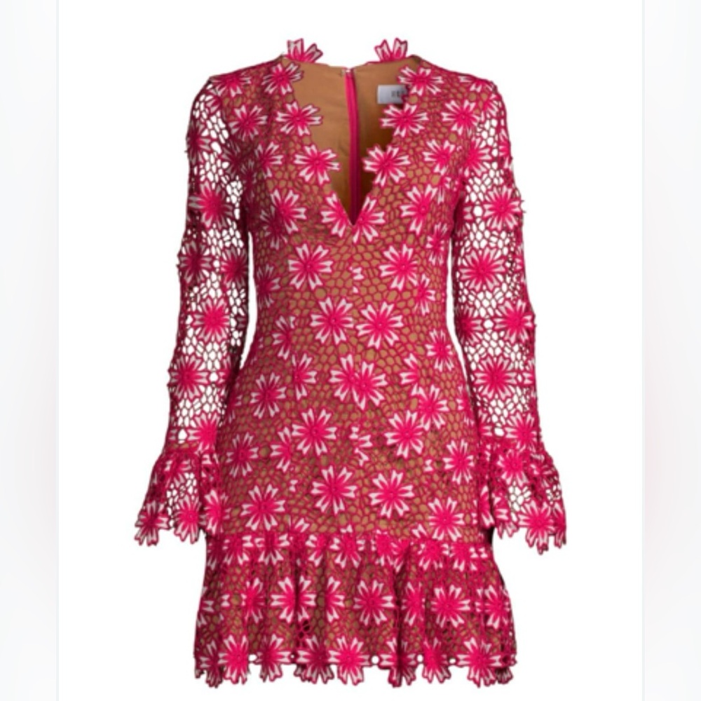 Elliatt Red Floral Lace Mini Dress
